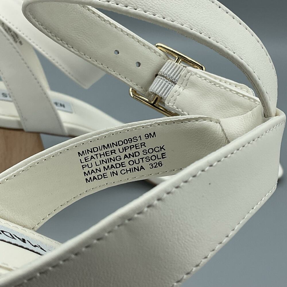 New Steve Madden Women’s Mindi Block Heel City Sandals White Size 9 - Picture 5 of 11